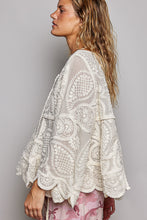 Load image into Gallery viewer, POL Sheer Crochet Lace Blouse in Cream

