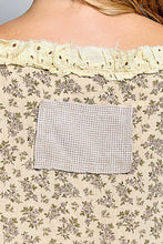 Load image into Gallery viewer, POL Vintage Washed Floral Gauze Balloon Sleeve Top in Sand/Natural

