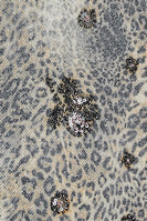 POL Beaded Washed Denim Jacket in Choco Leopard