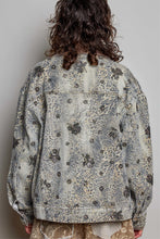 Load image into Gallery viewer, POL Beaded Washed Denim Jacket in Choco Leopard
