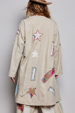 Load image into Gallery viewer, POL Mixed Patchwork Lace Trim Maxi Cardigan in Sand Multi
