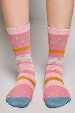 Load image into Gallery viewer, POL Mixed Print Colorblock Crew Socks
