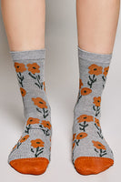 POL Mixed Print Colorblock Crew Socks