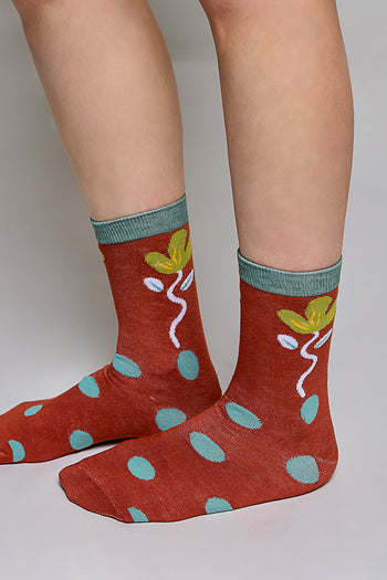 POL Assorted Floral Print Crew Socks