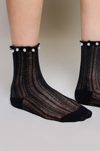 Load image into Gallery viewer, POL Pearl Embellished Knit Socks
