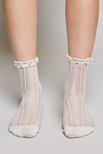Load image into Gallery viewer, POL Pearl Embellished Knit Socks

