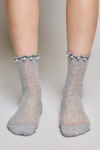 Load image into Gallery viewer, POL Pearl Embellished Knit Socks
