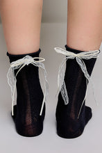 Load image into Gallery viewer, POL Cable Knit Lace Cuff Crew Socks
