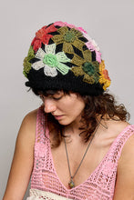 Load image into Gallery viewer, POL Mixed Color Yarn Flower Bucket Hat in Black
