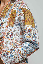 Load image into Gallery viewer, POL Quilted Patchwork Kimono Jacket in Ivory Mutli
