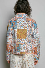 Load image into Gallery viewer, POL Quilted Patchwork Kimono Jacket in Ivory Mutli

