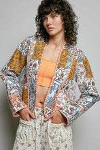 Load image into Gallery viewer, POL Quilted Patchwork Kimono Jacket in Ivory Mutli
