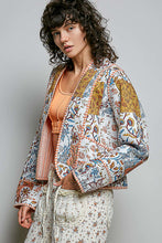 Load image into Gallery viewer, POL Quilted Patchwork Kimono Jacket in Ivory Mutli
