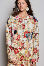 Load image into Gallery viewer, POL Mixed Patchwork Button-Front Jacket in Coral Multi
