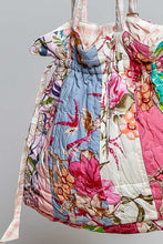 Load image into Gallery viewer, POL Floral Quilted Drawstring Shoulder Bag in Pink Multi
