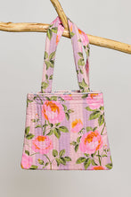 Load image into Gallery viewer, POL Botanical Floral Quilted Tote Bag in Lavender Multi
