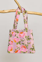 Load image into Gallery viewer, POL Botanical Floral Quilted Tote Bag in Lavender Multi
