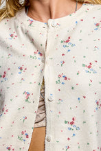 Load image into Gallery viewer, POL Floral Print Button Front Knit Cardigan in Cream
