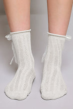 Load image into Gallery viewer, POL Cable Knit Lace Cuff Crew Socks
