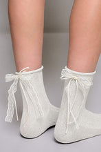 Load image into Gallery viewer, POL Cable Knit Lace Cuff Crew Socks
