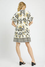 Load image into Gallery viewer, Umgee Boho Print Tiered Mini Dress in Black Mix
