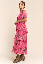 Load image into Gallery viewer, Davi &amp; Dani Floral Printed Ruffled Dress in Orchid Pink

