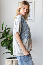 Load image into Gallery viewer, Oli &amp; Hali American Flag Knit Top in Heather Grey
