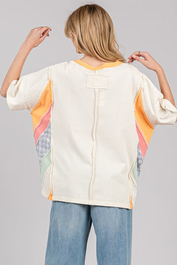 Sage+Fig Sunset Colorblock OVERSIZED Top in Cream