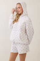 Veveret All-American Quilted Hoodie in White