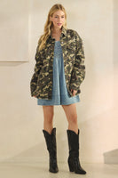 Veveret Printed Rhinestone Jacket in Camo