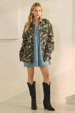 Load image into Gallery viewer, Veveret Printed Rhinestone Jacket in Camo
