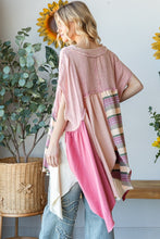 Load image into Gallery viewer, Oli &amp; Hali OVERSIZED Mixed Fabric Babydoll Top in Pink
