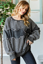 Load image into Gallery viewer, Oli &amp; Hali Mixed Fabric Top in Black Shirts &amp; Tops Oli &amp; Hali   
