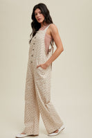 Wishlist Floral Print Open Back Overalls in Cream Combo