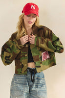 Veveret Camo Jacket with Contrasting Floral Back in Camo Floral