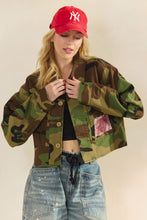 Load image into Gallery viewer, Veveret Camo Jacket with Contrasting Floral Back in Camo Floral
