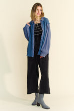 Load image into Gallery viewer, Davi &amp; Dani Waffle Knit and Gauze Top in Teal Blue
