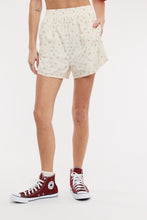 Load image into Gallery viewer, Wishlist Disty Floral Windbreaker Dolphin Shorts in Cream/Pink
