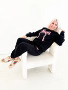 Festivitees You are So Loved Bow Sweat Set in Black