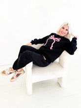 Load image into Gallery viewer, Festivitees You are So Loved Bow Sweat Set in Black
