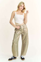 Davi & Dani Sheer Mesh Pearl and Stone Embellished Top in Nude