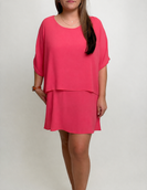 Umgee Lightweight Layered Tunic in Coral