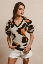 Load image into Gallery viewer, BiBi Animal Print Lightweight Knit Sweater in Leopard
