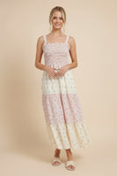 J.nna Ditsy Floral Print Maxi Dress in Lavender Multi