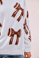 BiBi GAME DAY Football Bow Patched Sweatshirt in Ivory