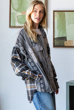 Load image into Gallery viewer, Oli &amp; Hali Mixed Print Button Down Top with Star Patches in Black
