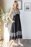 Oli & Hali Midi Dress with Frilled Details in Black