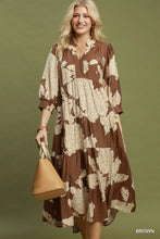 Load image into Gallery viewer, Umgee Floral Tiered Maxi Dress in Brown
