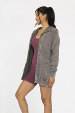 Load image into Gallery viewer, Mono B OVERSIZED Mineral Washed Waffle Knit Hooded Jacket in Urban Chic
