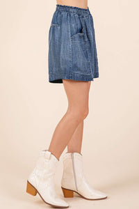 Mittoshop Chambray Shorts in Dark Denim